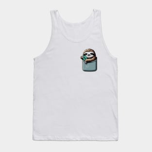 Kawaii Pocket Sloth Tank Top